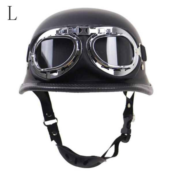 

motorcycle open face retro half helmet cruise chopper biker pilot dot size m-xl motorcycle helmet german pu style vintage