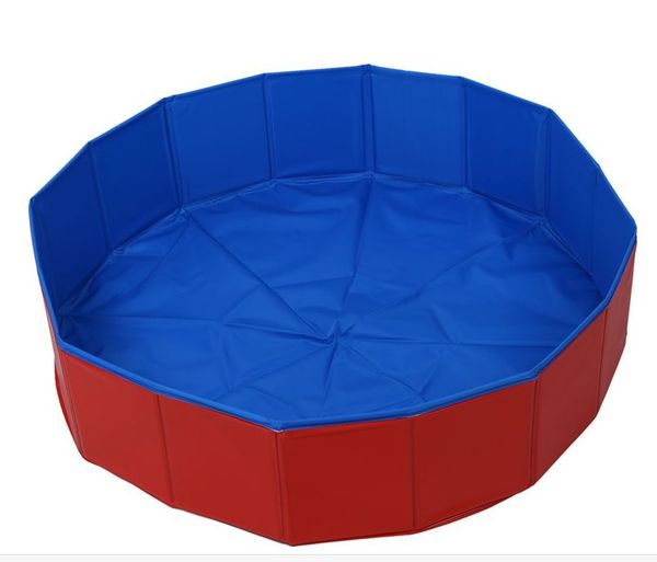 

foldable pet dog swimming house bed summer pool blue+red