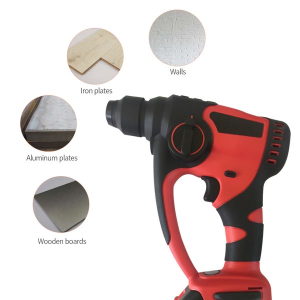 

meterk lithium battery rotary hammer drill brushless cordless hammer electric drill screwdriver power tools