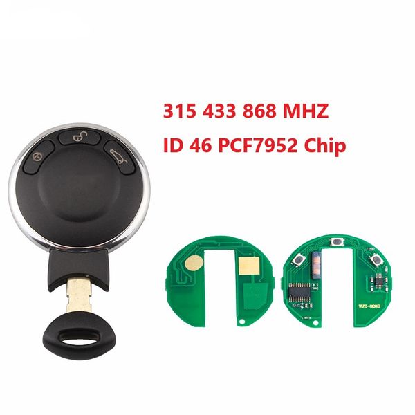 

smart remote car key fob 3 button for /mini cooper s one d clubman countryman 315mhz/433mhz/868mhz