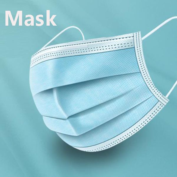 

in stock dhl disposable mask 3 layers non-woven anti-fog dust-proof breathable ear-wearing mascherine maschere