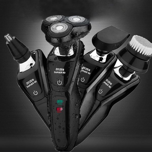 

4d rotary wet dry electric shaver multi-function men usb car charging body wash razor nose hair trimming beard knife home travel