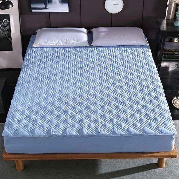 2021 Thicken Solid Color Bed Mattress Cover Protector Pad Quilted