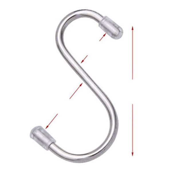 

2 pcs heavy duty stainless steel s shaped hooks hanging hangers for utensils clothes bags towers tools plants