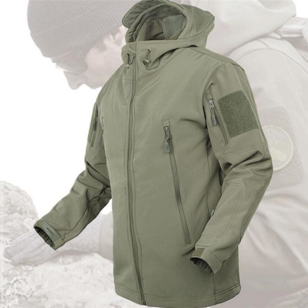 

1pc hunting windbreaker men outdoor waterproof soft shell jacket ski coat hiking camping fishing outerwear, Blue;black