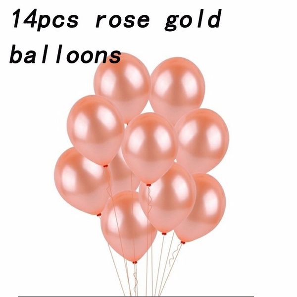 

14pcs розовое золото латексные шары свадебные украшения поставки birthday party украшения для взрослых 18inch сердце и pentagram шарики
