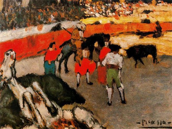 

pablo picasso classical oil painting bullfight hunting and racing bulls 100% handmade by experienced painter on white canvas picasso106