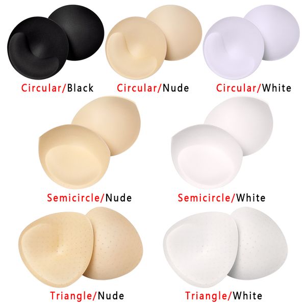 

1pair fashion bikini padding insert removeable women's bra pads brassier breast enhancer chest push up cups for swimsuits, Black;white