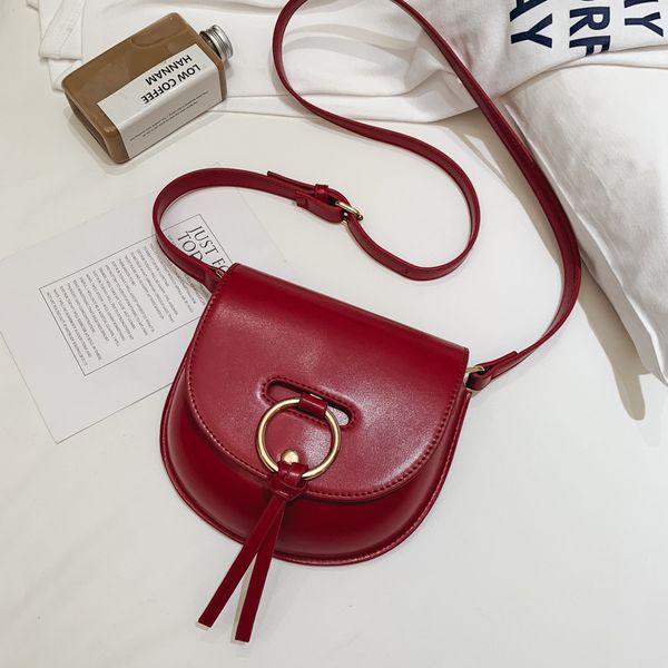 

semicircle crossbody bags for woman 2019 solid color pu leather handbags and purses female cross body bag ladies hand bags c369
