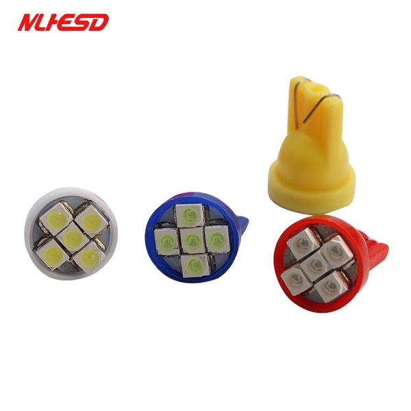 

100x white t10 5smd 5 smd 1210 3528 wedge auto motive canbus bulb led dc 12v car lighting world wide side marker lamp tail light