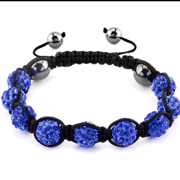 

fgt3e mix color 9 ball crystal crystal bracelet micro pave disco ball 10mm bead bracelets, Black