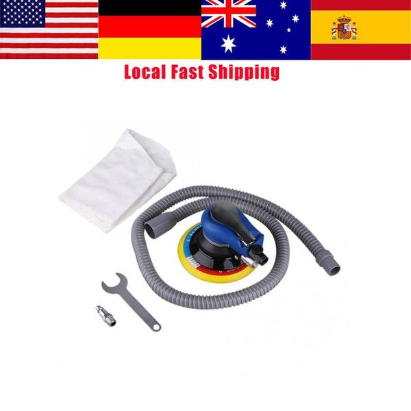 

1pc air random orbital palm sander for 6inch 150mm pad pneumatic tool with dust collection hose polisher sanding polishing tool