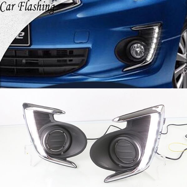 

car flashing 1pair led daytime running light driving lamp drl for mitsubishi attrage mirage g4 2012 2013 2014 2015 2016 2017
