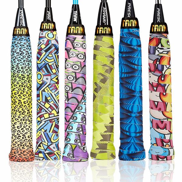 

1pc taan x8 tennis grips rackets printing tennis overgrips sticky badminton racquet replacement grips, Yellow;black