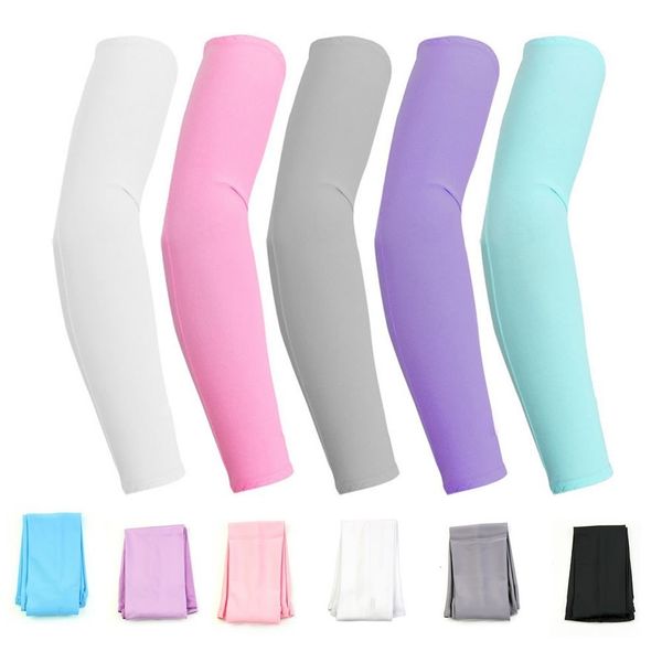 

1 pair sun uv block arm sleeves cool warmer cover for outdoor cycling golf fishing climbing msd-ing arm leg warmers, Black