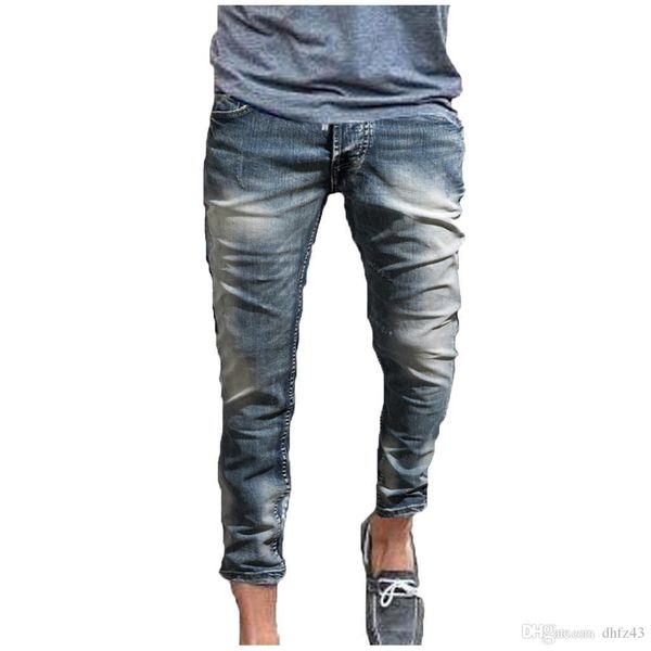

ripped for mens fashion skinny distressed slim elastic denim biker jeans s-5xl kot pantolon erkekler#y2 t200410, Black
