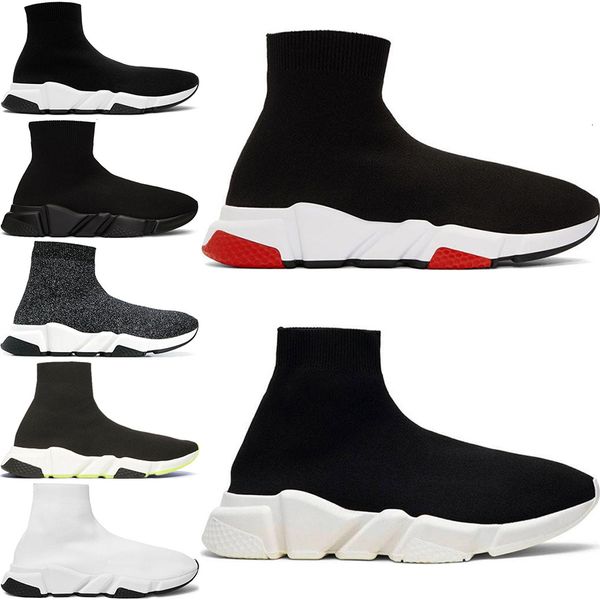 

2020 designer socks shoes fashion men women sneakers speed trainer black white blue pink glitter mens trainers casual shoes runner 36-45