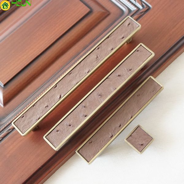 2020 3 75 5 6 3 Genuine Leather Kitchen Cabinet Knob Handles
