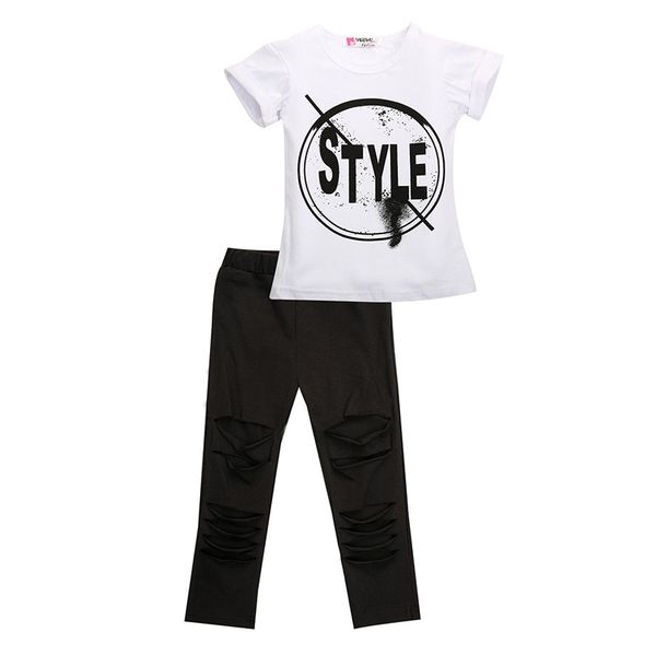 

Fashion Kids Girls Clothes Style T-shirt Tops Pants Leggings Outfits Set 2-7T