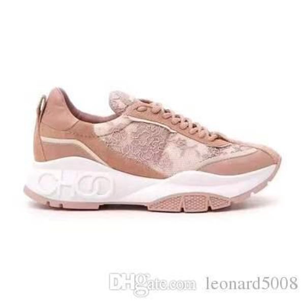 

19ss womens raine sneaker suede leather mix and mesh lace up sneakers woman luxury crystal platform sports shoes, Black