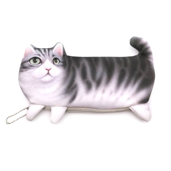 

1pcs new cute cartoon kawaii animals cat portable pen pencil bag case pocket pounch school stationary soft cloth