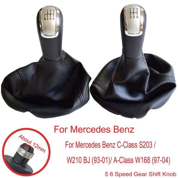 

fit for c-class s203/w210 bj (93-01)/w168(97-04) black/silver panel 5 6 speed gear shift knob gaiter boot cover
