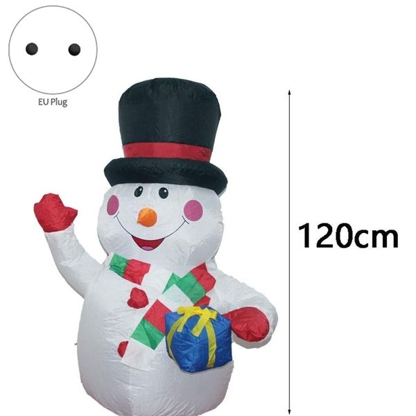 

1.2m large inflatable snowman leds inflator for outdoor christmas decor eu plug christmas decorations