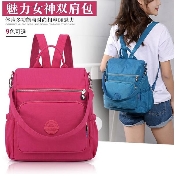

multipurpose backpack women fashion mochila trend canvas backpack waterproof school bags 4 colors traveling duffel bag