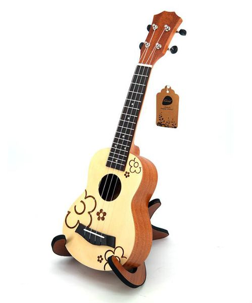 

красивая 21-дюймовый укулеле небольшой гитара ель небольшой цветок стиль начинающий вход инструмент бесплатная доставка