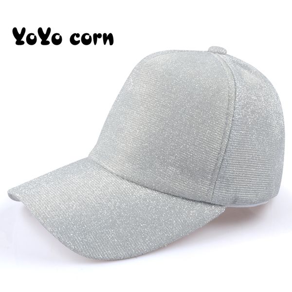 

yoyocorn casual ponytail baseball cap women adjustable snapback hat sequins shine hip hop caps for women dad hat summer glitter, Blue;gray