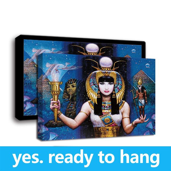 

framed wall art hd canvas print oil painting woman, the egyptian goddess art print on canvas home decor - ready to hang