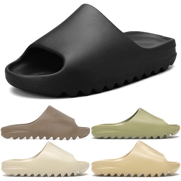

slippers slides kanye west for men women black resin bone desert sand earth brown fashion boy girl outdoor summer beach slipper size 36-45