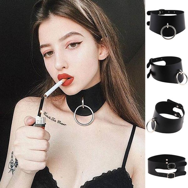 

модельер o-round подвеска choker пояс воротник кожа гот колье ожерелье для женщин party club chocker сексуальная готика harajuku ювелирные и, Silver