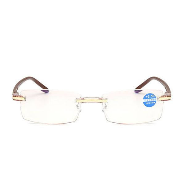

ultralight rimless reading glasses clear lens anti-blu-ray radiation computer presbyopia readers +1.0 to +4.0, Silver