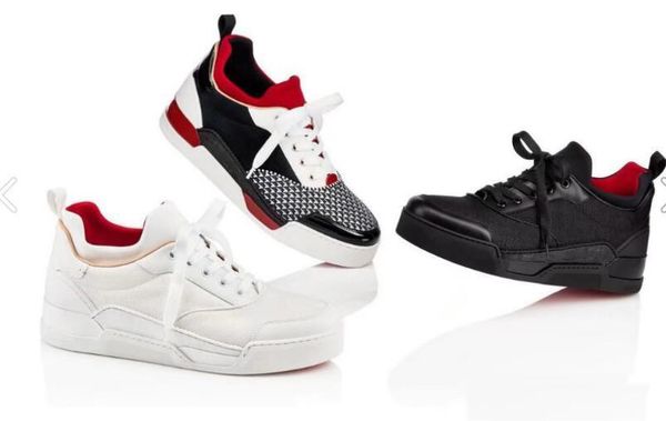 

2019 factory direct aurelien sneakers flat women,men red bottom shoes perfect quality casual outdoor trainer perfect gift, Black
