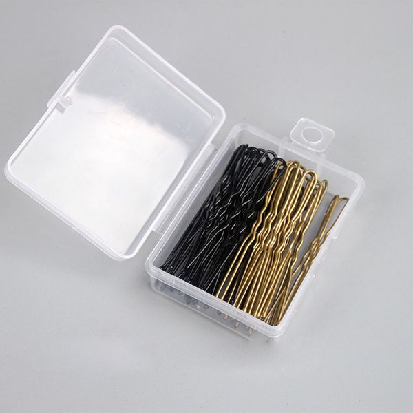 

40pcs/set women lady girl u shape rhinestone hair clips tool hairpins bobby pin barrette salon grip clip black golden new, Golden;silver