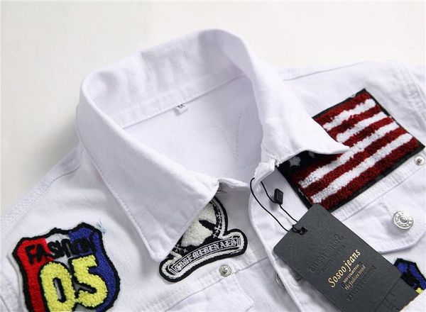 

mens embroidery denim jacket wholesale pattern mens jeans jackets slim casual mens clothing streetwear vintage jean clothing cowboy, Black;brown