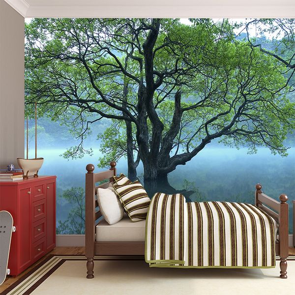 Wall Murals Big Green Tree Design Photo Mural Wallpaper Bedroom Decoration Printable Wallpaper Silk High Definition View Wall Mural It Hd Wallpaper It