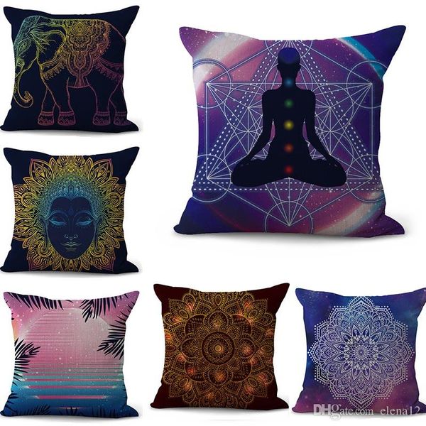 

mandala наволочки bohemian кровать йога pillowcover хлопок белье этнический автомобиль подушки обложка диван спальня цветок throw подушка на