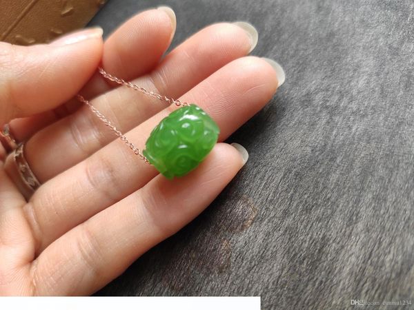 

2019 новый китайский стиль нефрита зеленого яблока цвета повезло кулон подарок лучше скидка, Silver