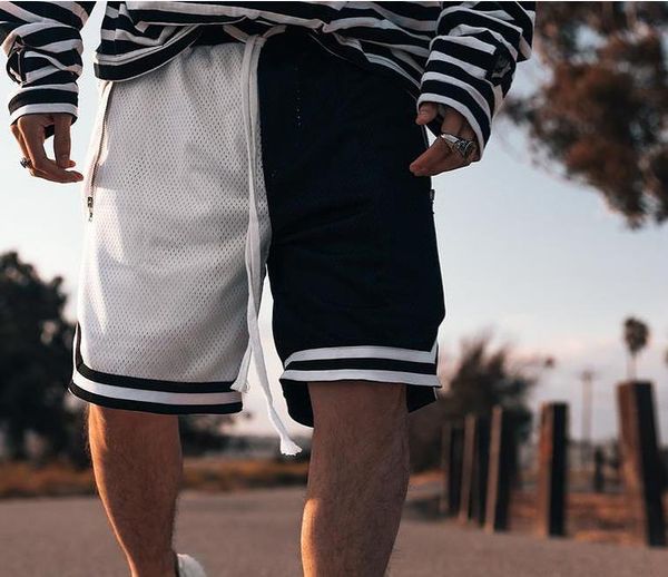 

running outdoor sports pants quick drying outdoor fitness running quick drying shorts basketball shorts, White;black