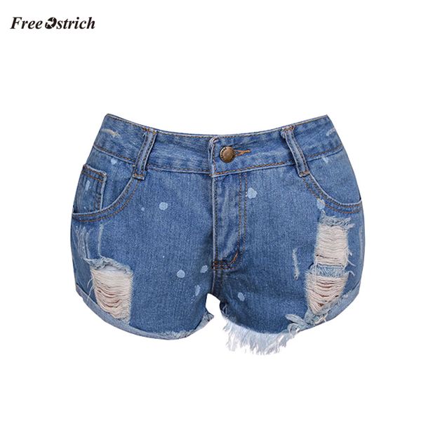 

ostrich clothes women jeans ripped jeans denim worn shorts pants hollow out shorts summer slim feminino, Blue