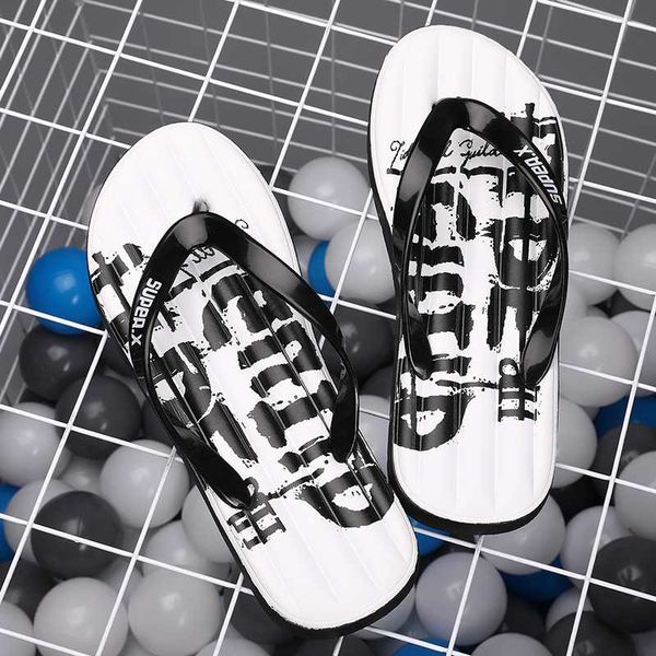 

popular lightweight flip flops men sandals summer breathable comfort mens sandals flat casual slippers flat outdoor flip flops, Black