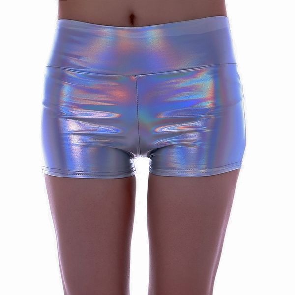 

women's shorts women shiny club pants mini metallic booty liquid wet look dance bottoms dancing raves festivals costumes, White;black