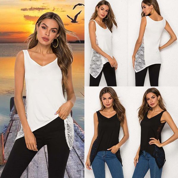 

запуск жилет женщины tank crop top camis top summer нерегулярное 2020 sexy v шеи basic vest женщин вскользь спорт femme, Black;blue