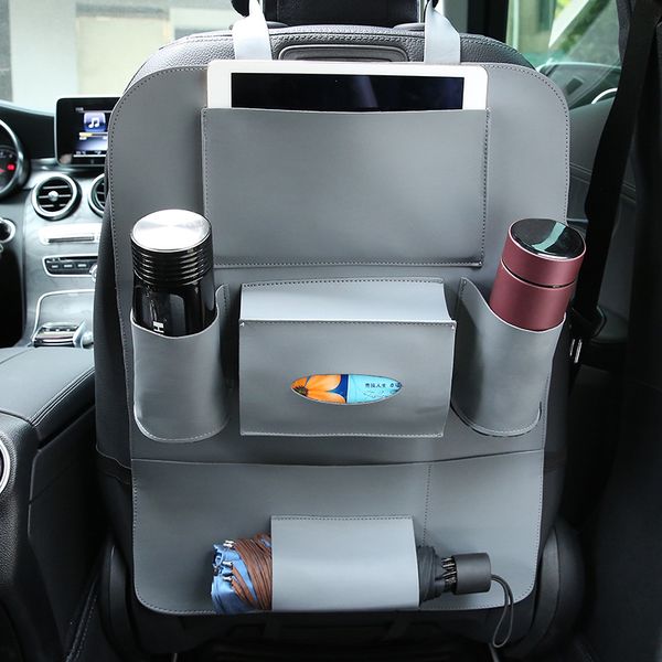 

leather hanging car seat back storage bag multifunctional car child safety bag organizer box debris interior decoration