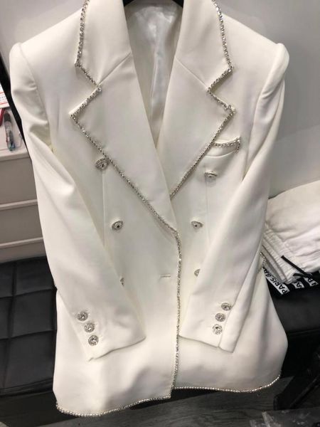 

модное пальто женщины белые бриллианты пиджак пальто ddxgz3, White;black