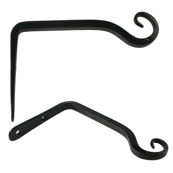 

wall-mounted black crafts basket balcony bracket wrought iron hanging clothes lantern wall hook shelf living room home decor