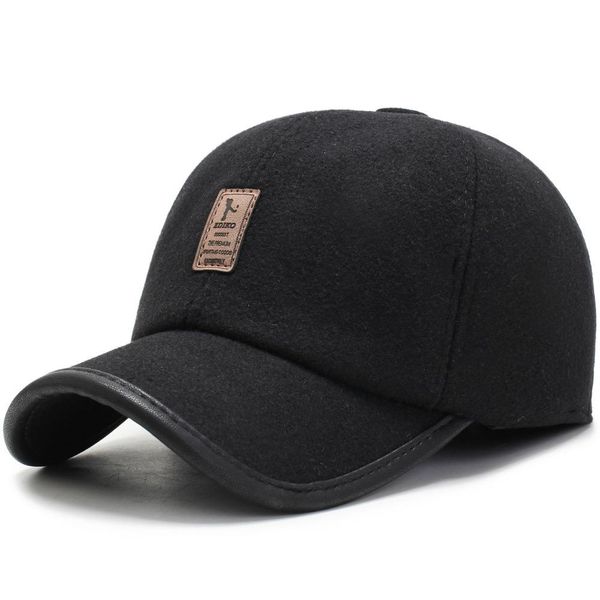 

2020 autumn and winter wild woolen men's windproof and coldproof baseball cap outdoor fashion ear protection cycling warm hat bqwff, White