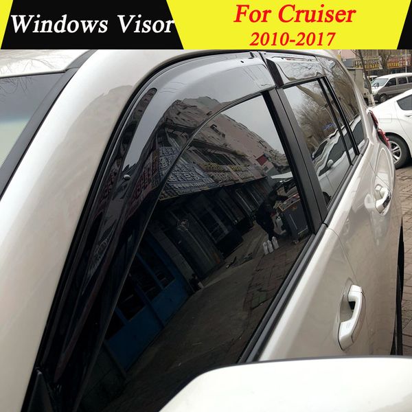 

for land cruiser not l 2010-2017 plastic black window visor vent shades sun rain deflector guard auto accessories 4pcs/set